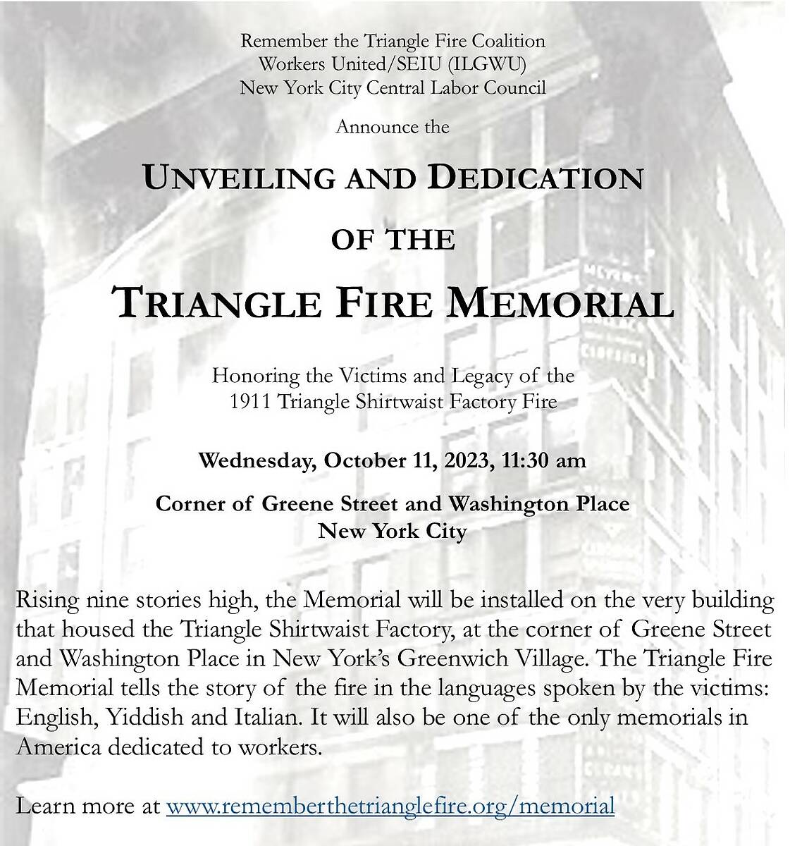 Plans for fire memorial unveiled