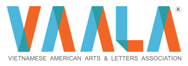 blue, teal, and orange graphic depicting the Vietnamese American Arts & Letters Association logo