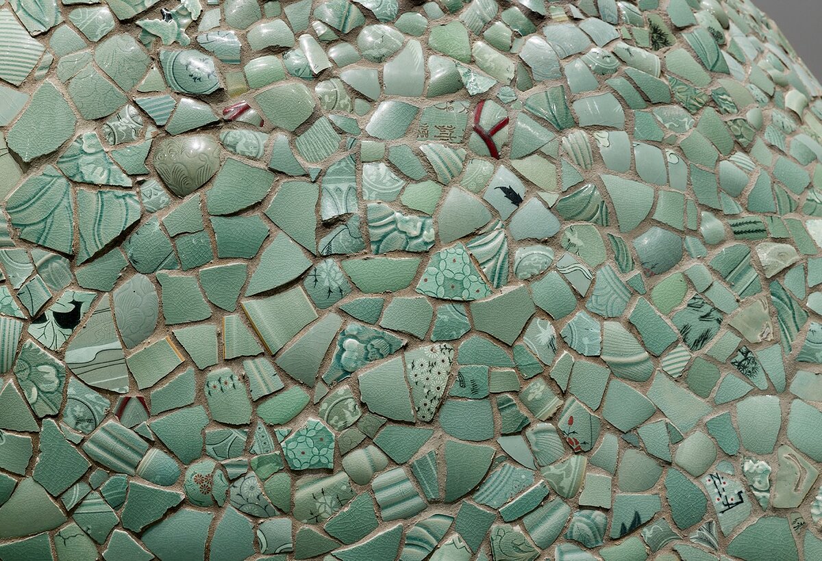 Detail of celadon shards. 